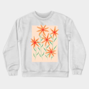 orange sun flower illustration Crewneck Sweatshirt